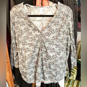 H&M Floral Blouse - Light blue